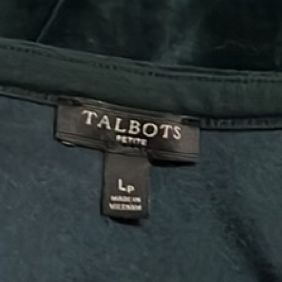 Talbots, Wrap Front, Long Sleeves Top, Forest Green, Size LP - Picture 4 of 5